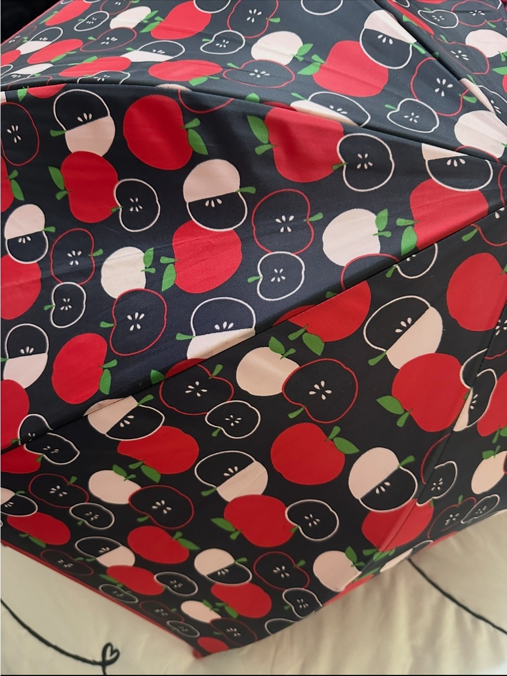 Red and Black Patterned Women’s Umbrella - Classic Foldable Style